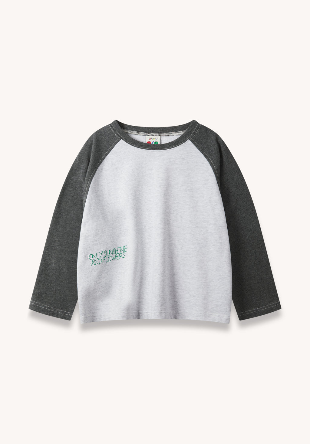 stitch raglan tee - grey