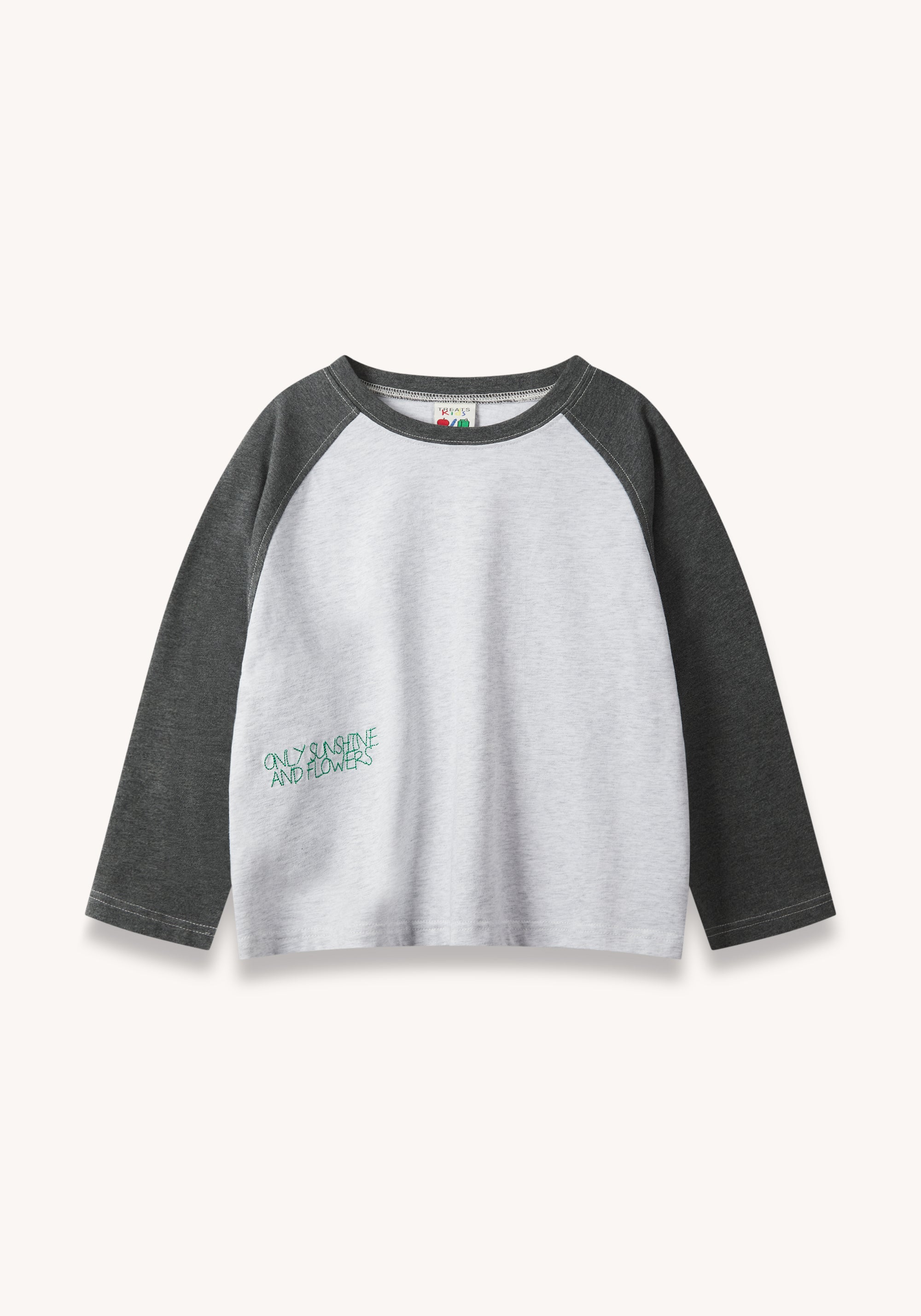 stitch raglan tee - grey