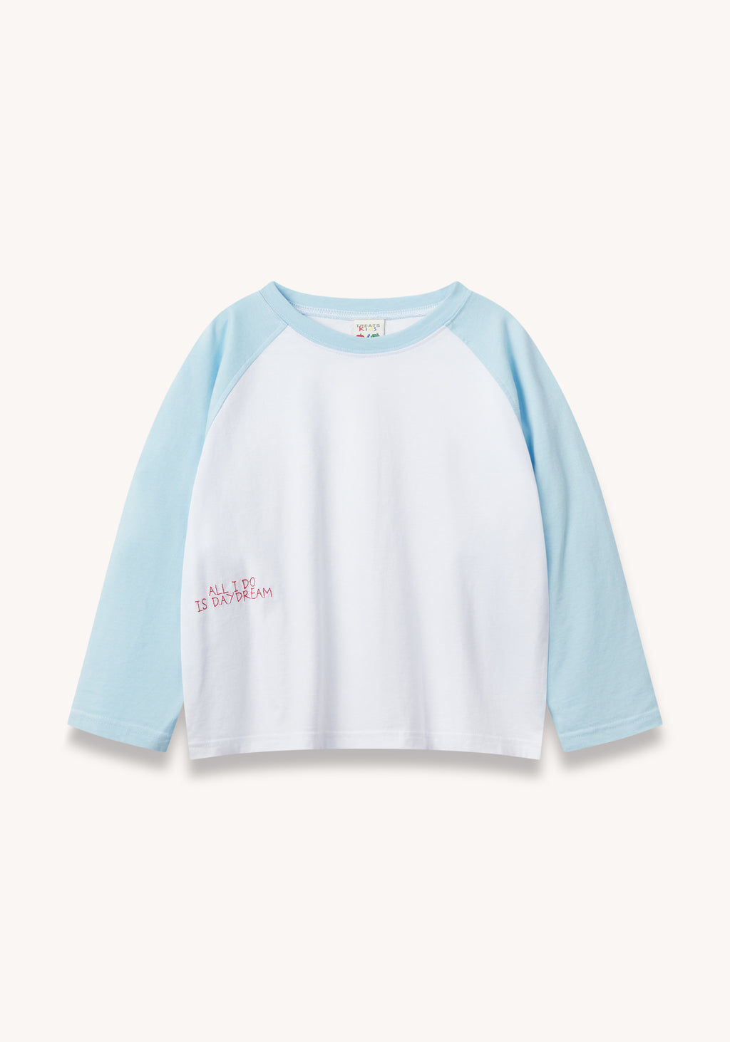 stitch raglan tee - white