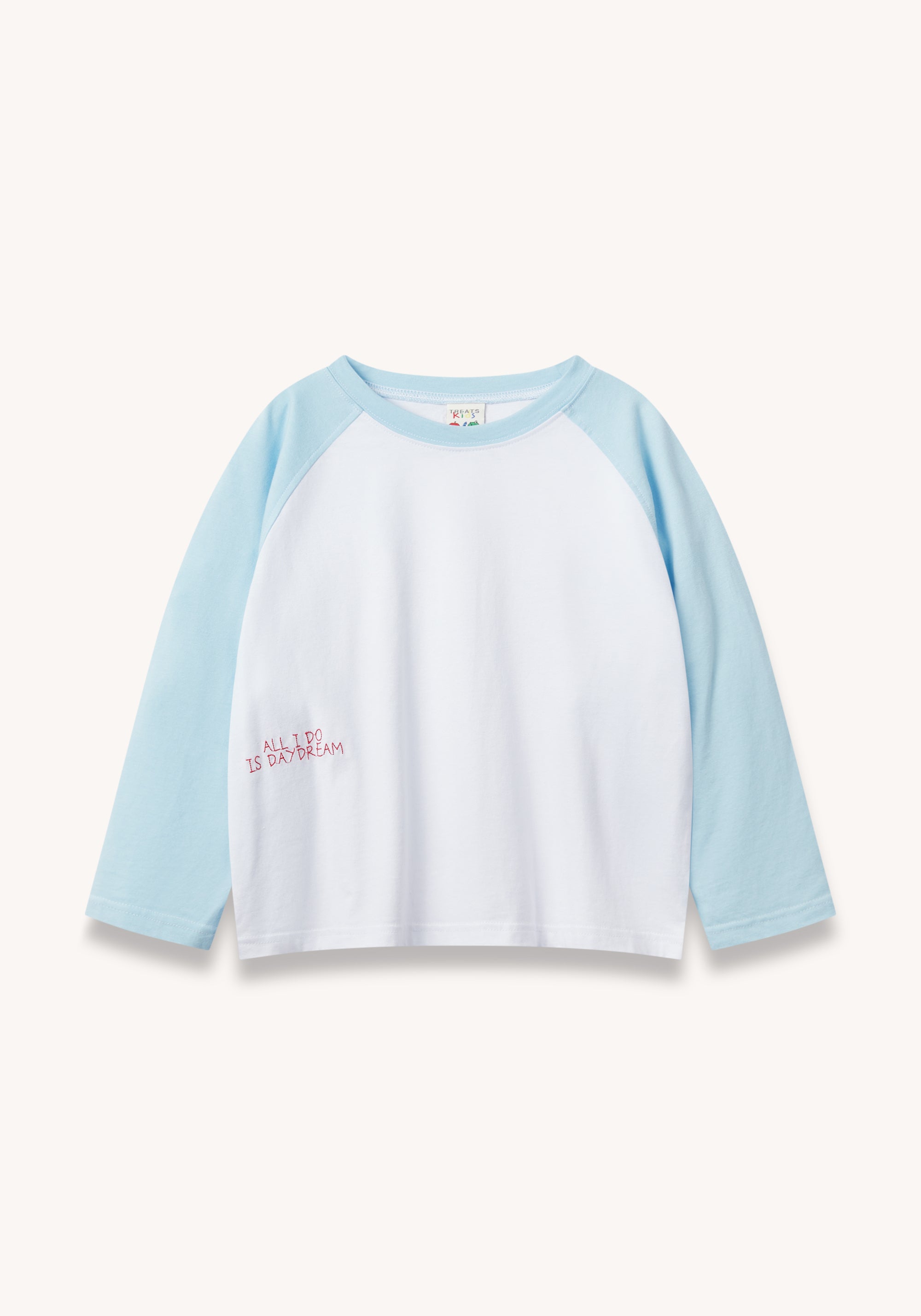 stitch raglan tee - white