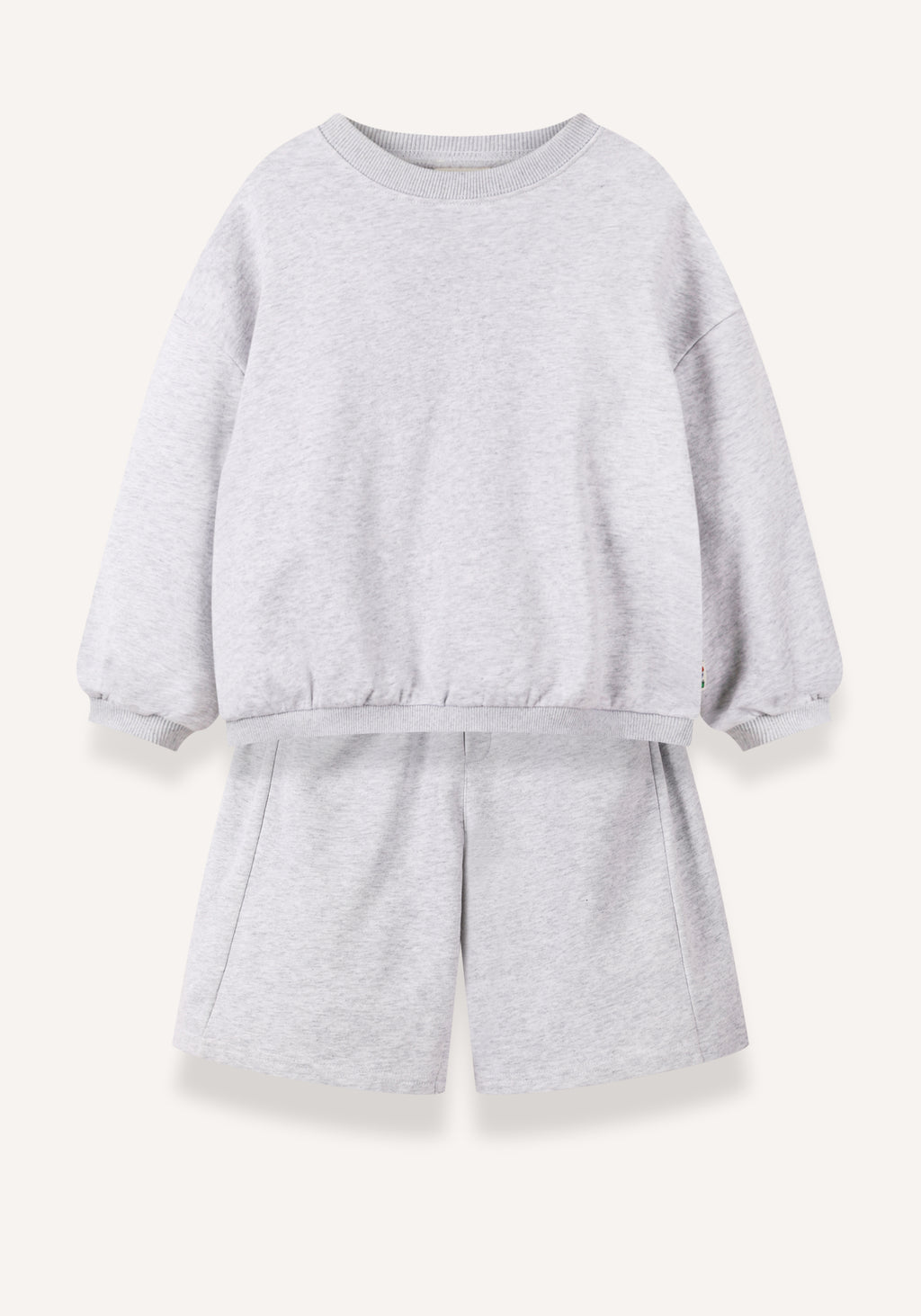 jersey cargo sweat set - grey marl