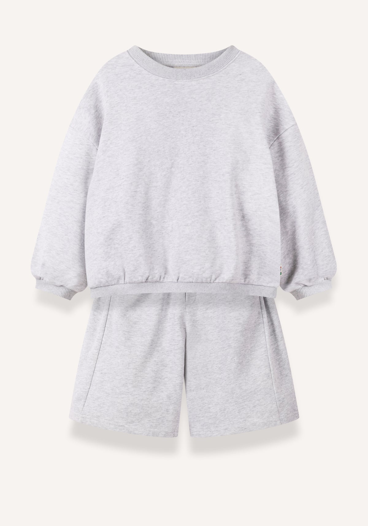jersey cargo sweat set - grey marl