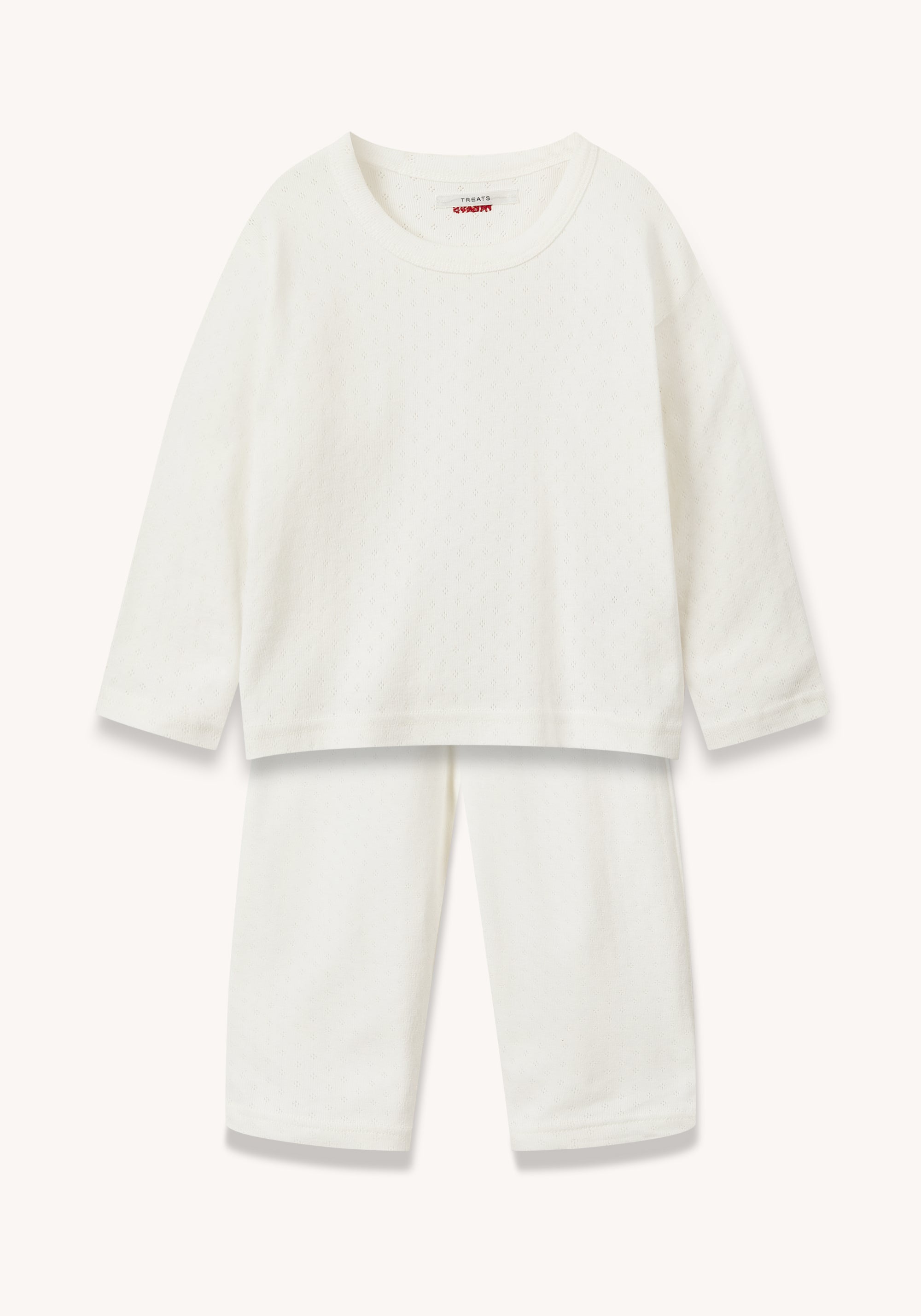 pointelle pyjamas - white