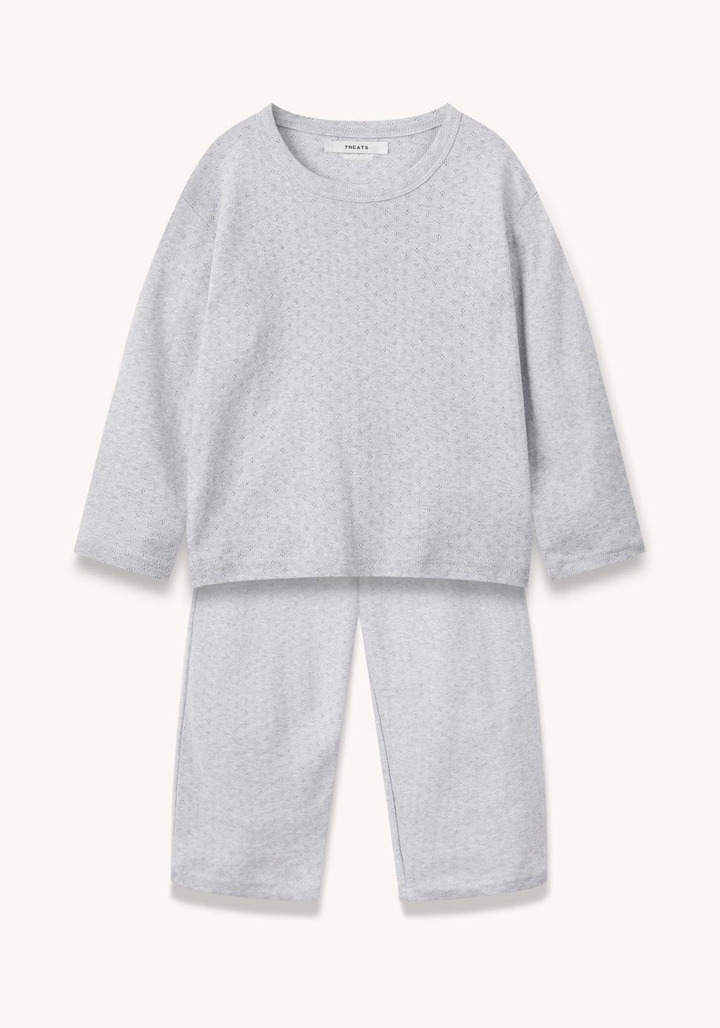 pointelle pyjamas - grey marl