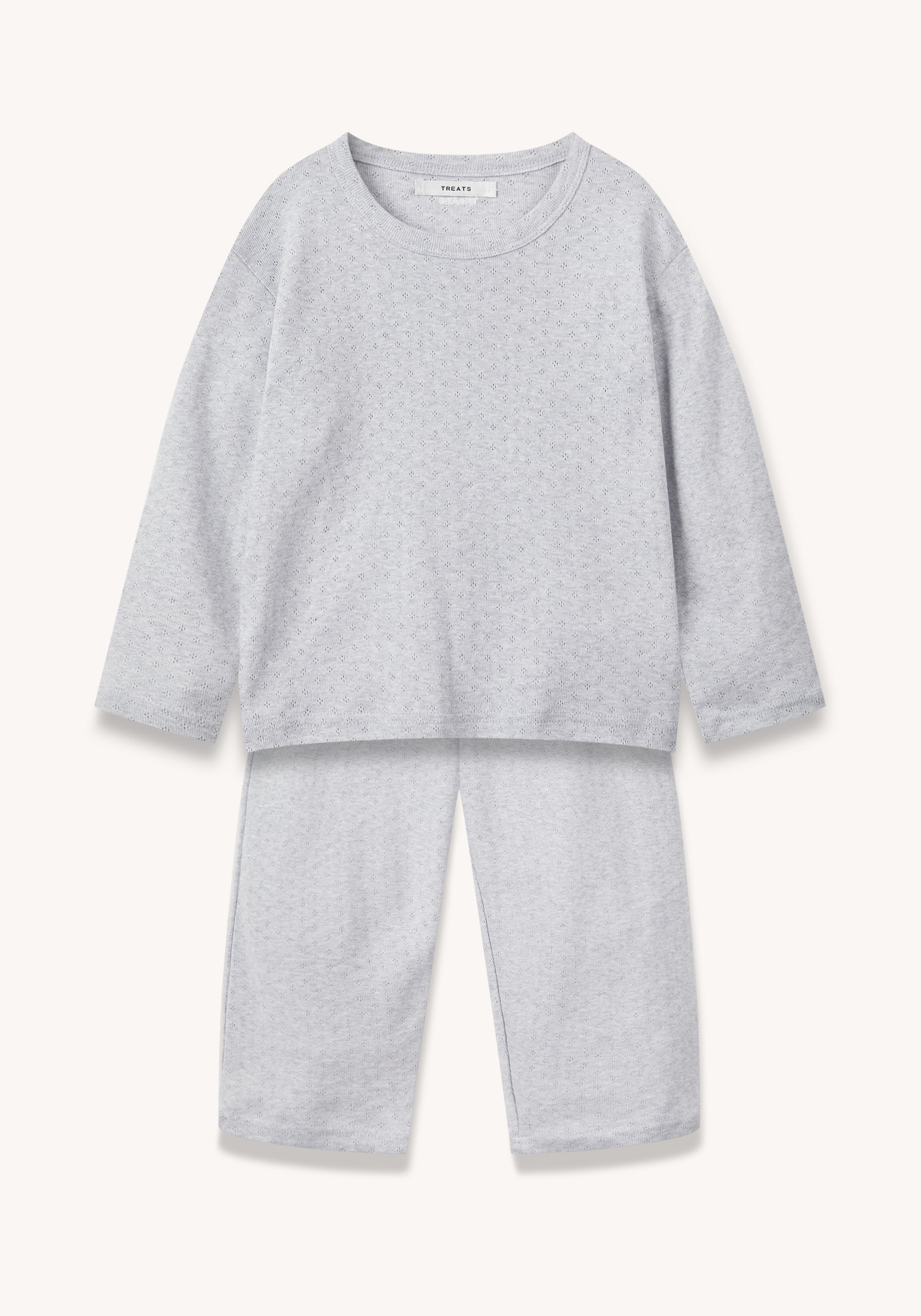 pointelle pyjamas - grey marl