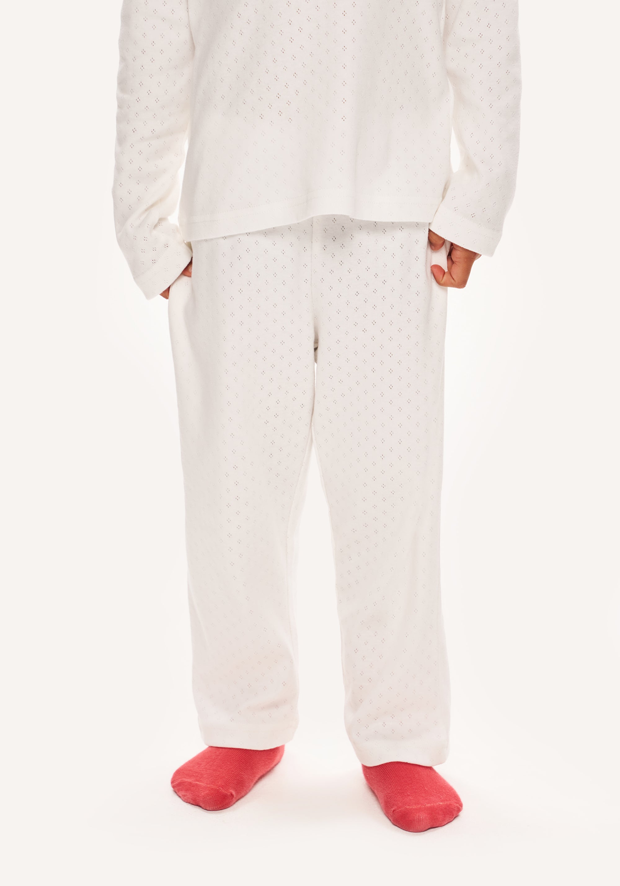 pointelle pyjamas - white