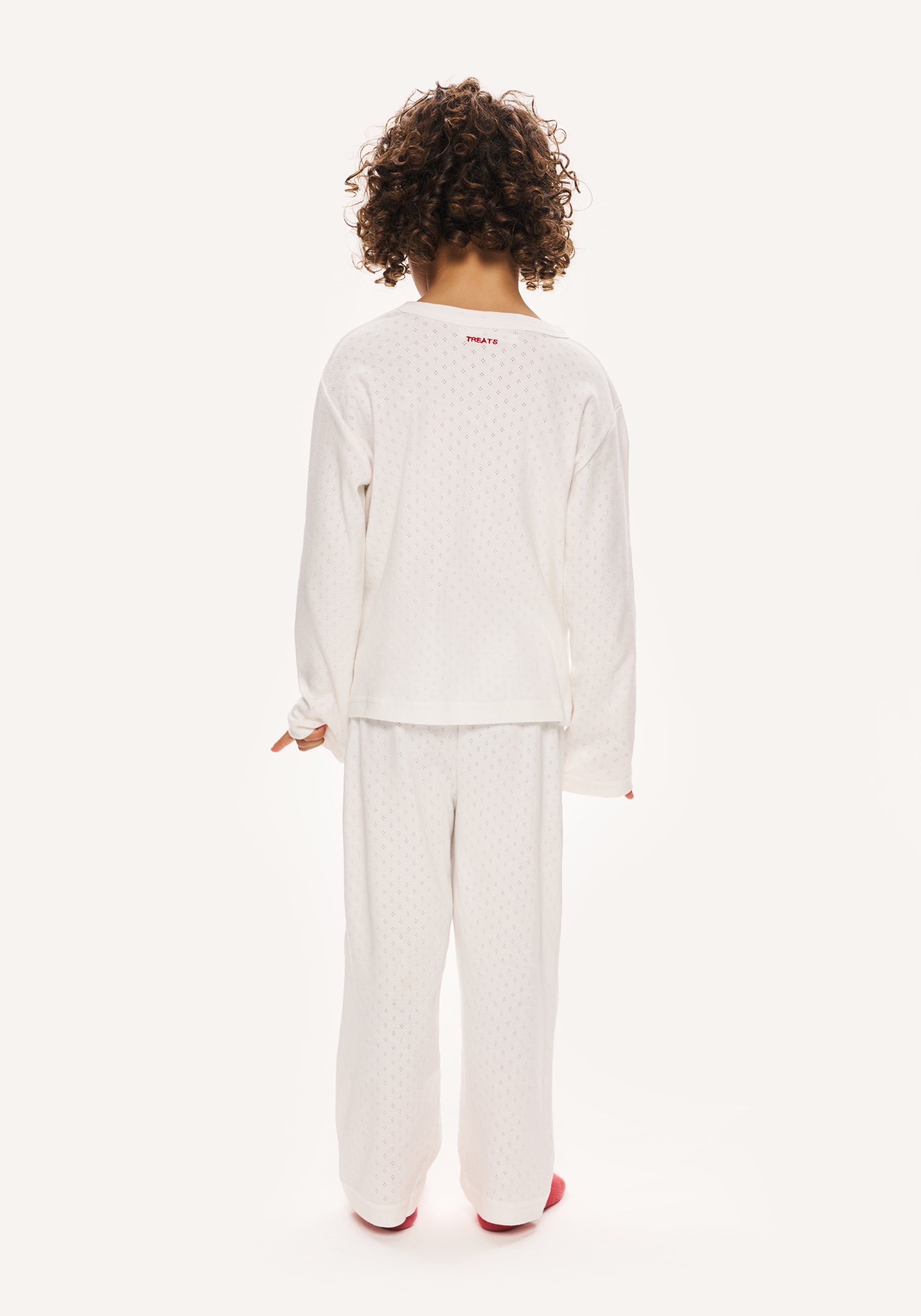 pointelle pyjamas - white