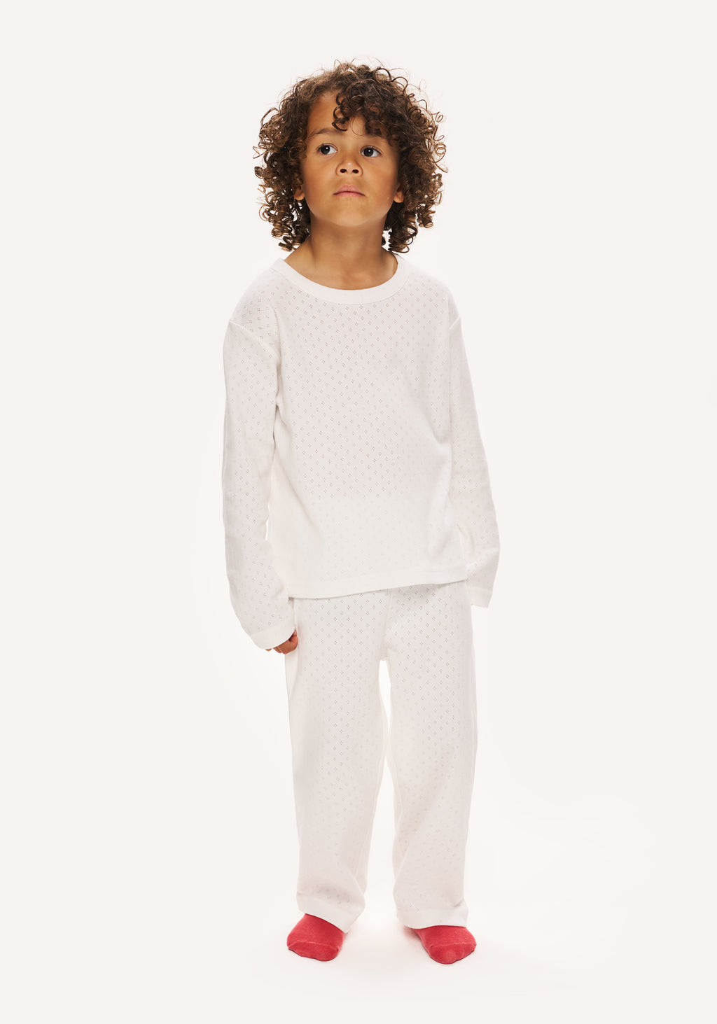 pointelle pyjamas - white