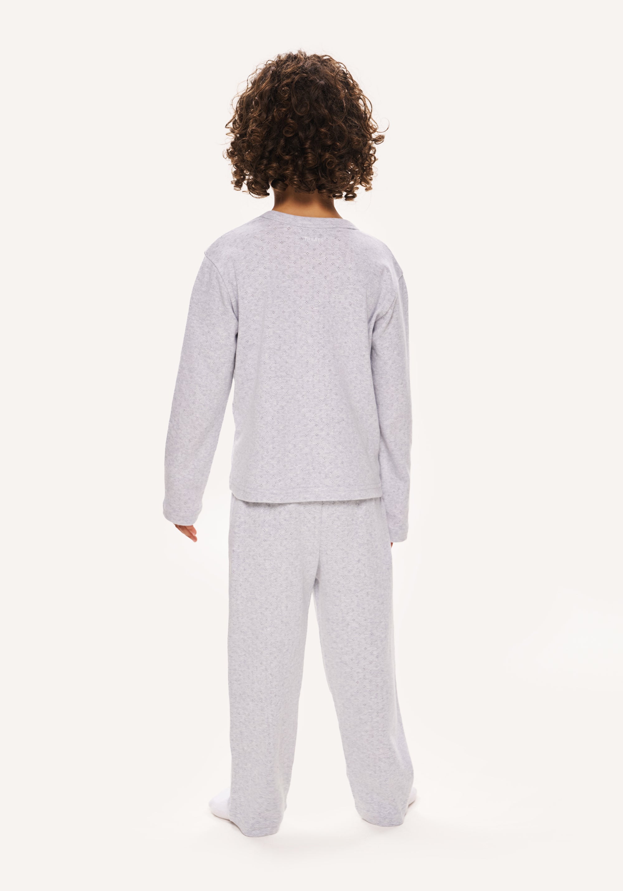 pointelle pyjamas - grey marl