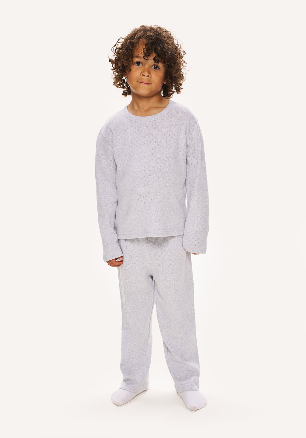 pointelle pyjamas - grey marl