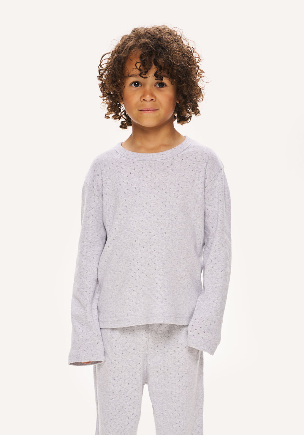 pointelle pyjamas - grey marl
