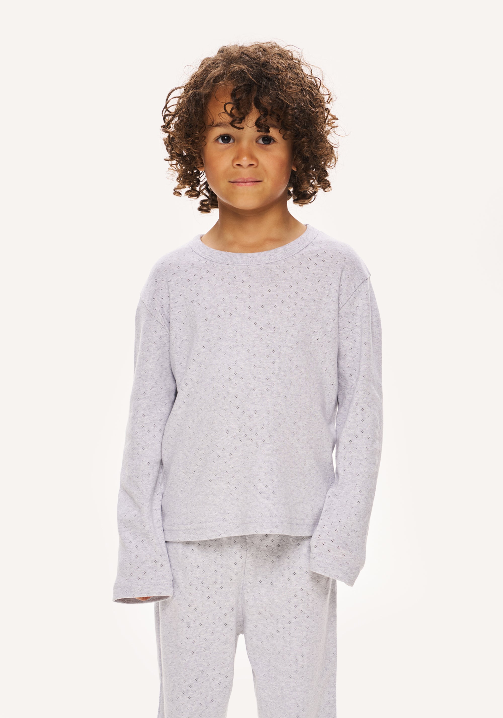 pointelle pyjamas - grey marl