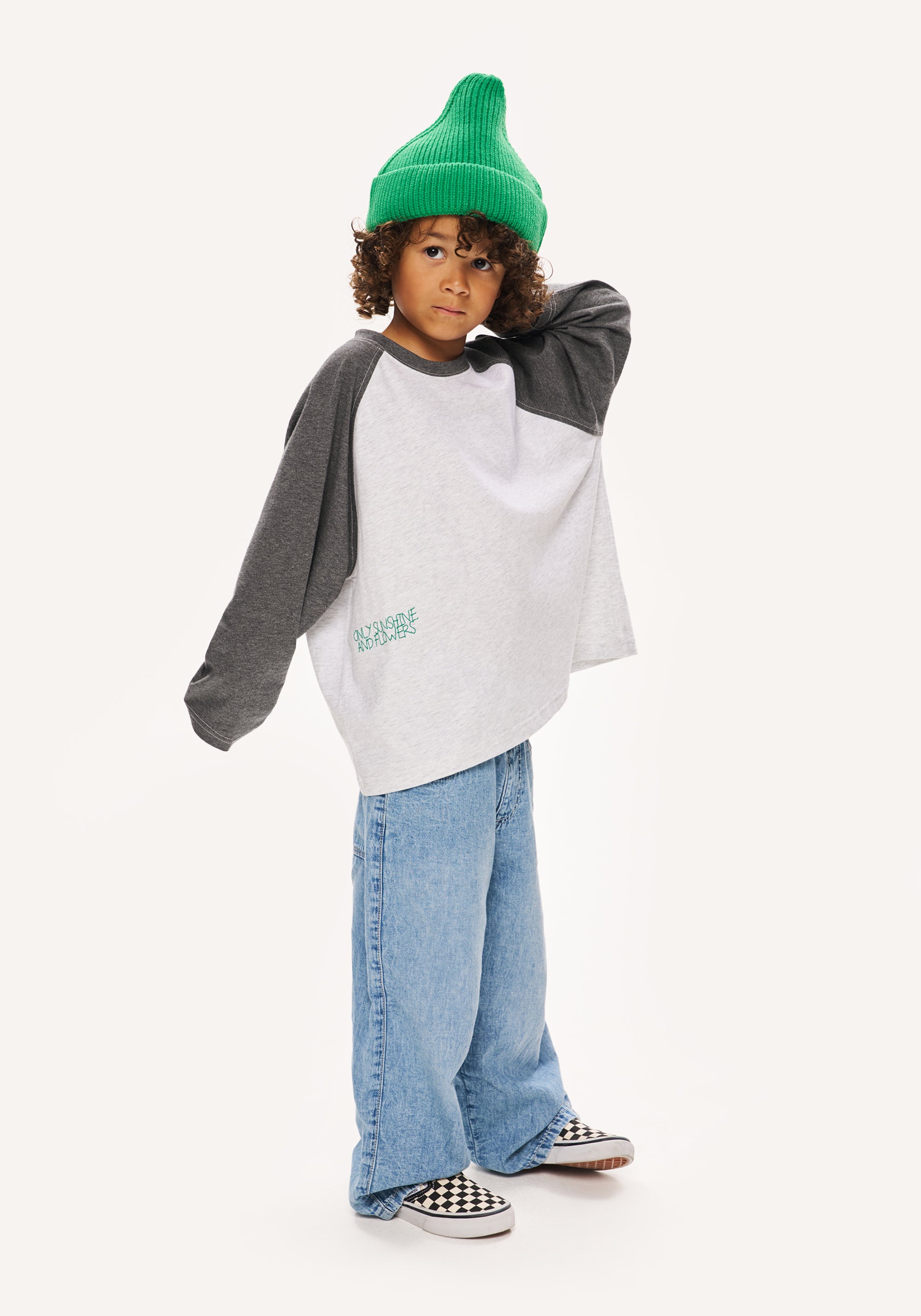 stitch raglan tee - grey