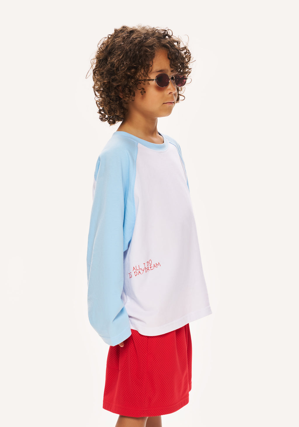 stitch raglan tee - white
