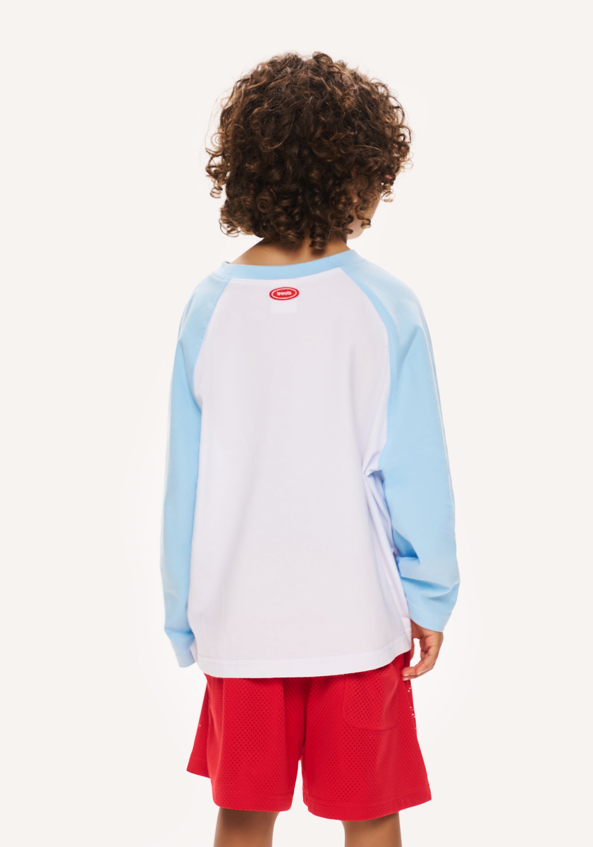stitch raglan tee - white