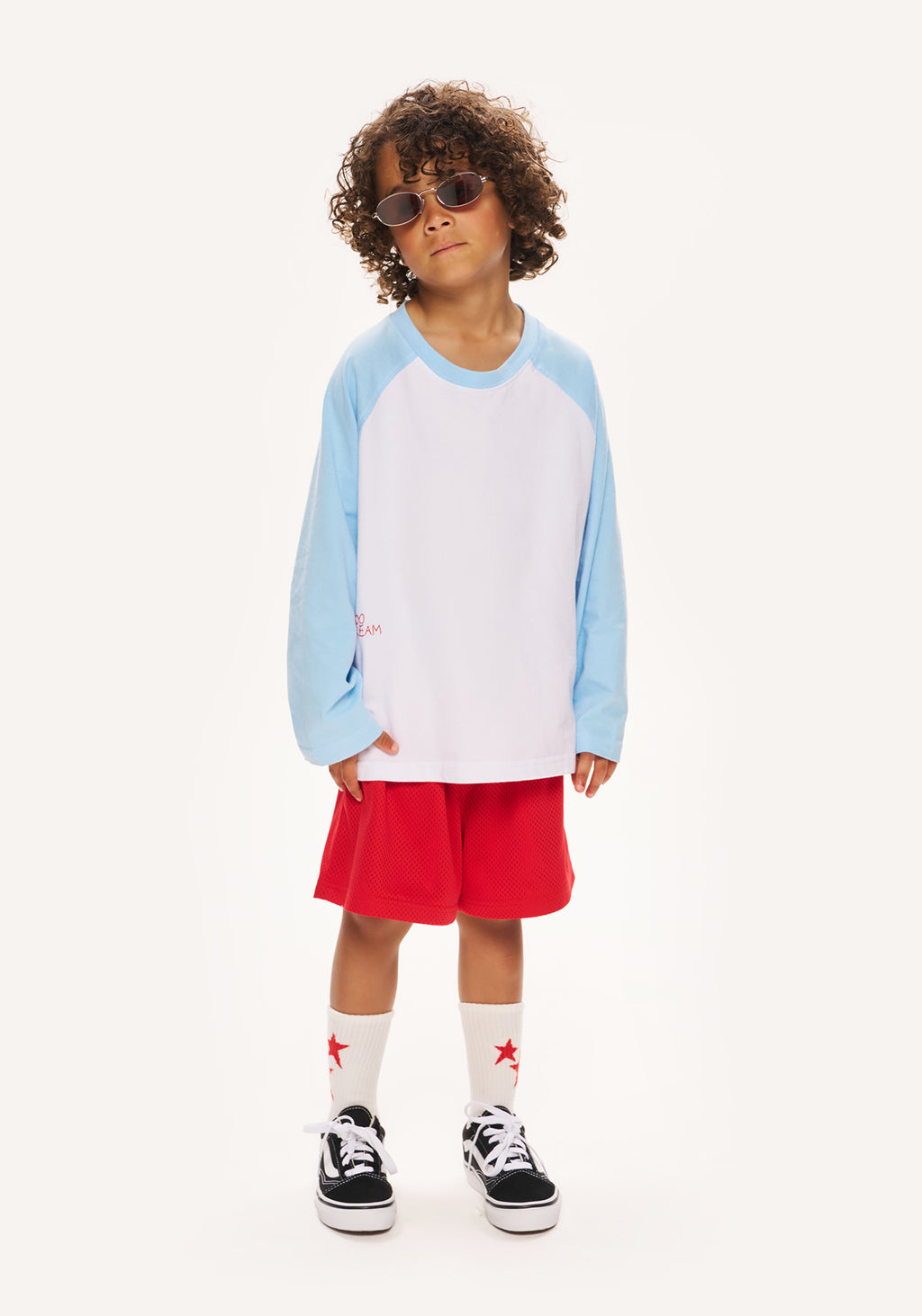 stitch raglan tee - white