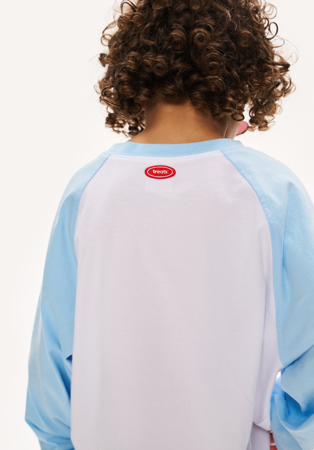 stitch raglan tee - white