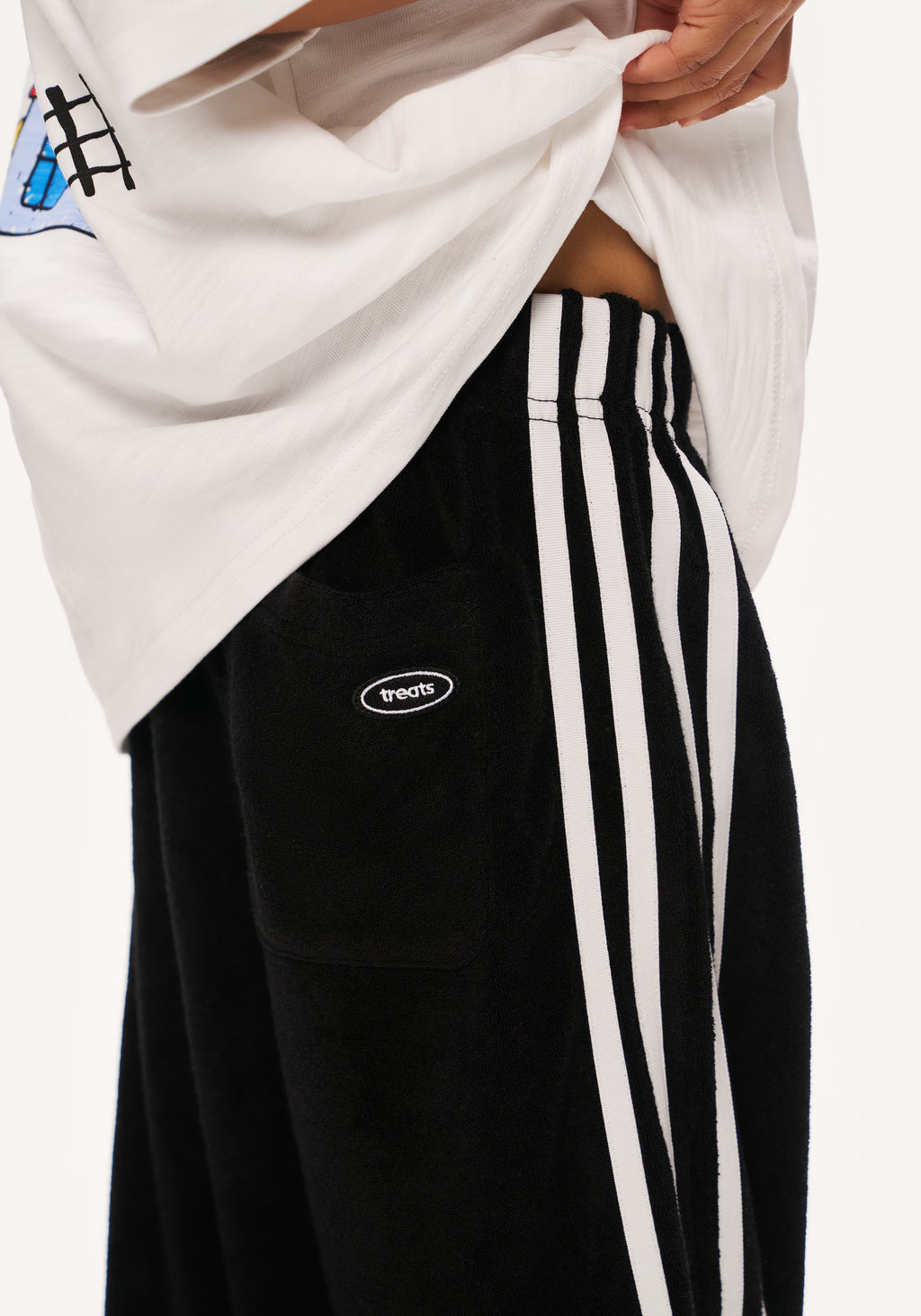 crash terry pant - black