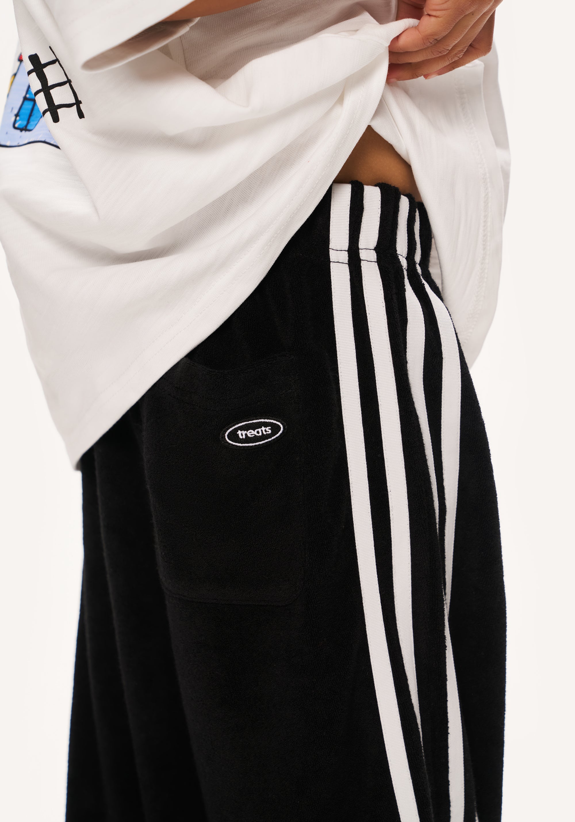 crash terry pant - black