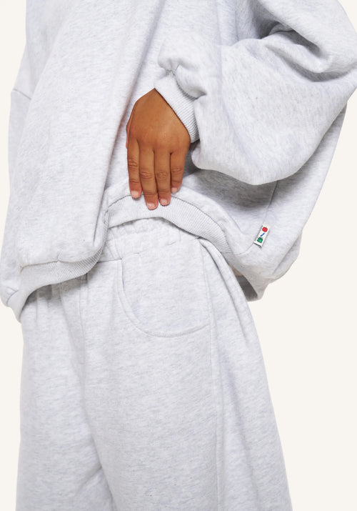 jersey cargo sweat set - grey marl