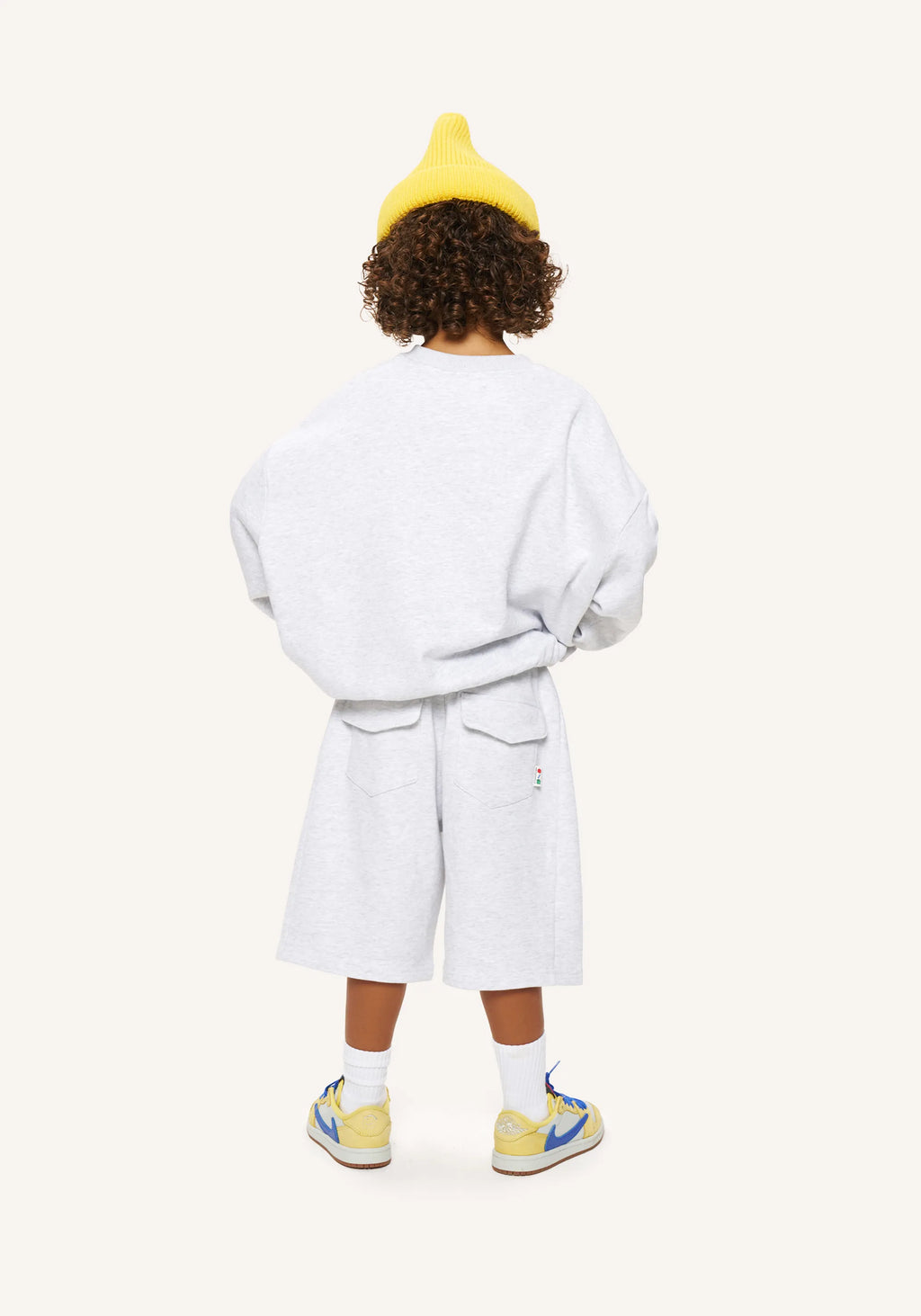 jersey cargo sweat set - grey marl