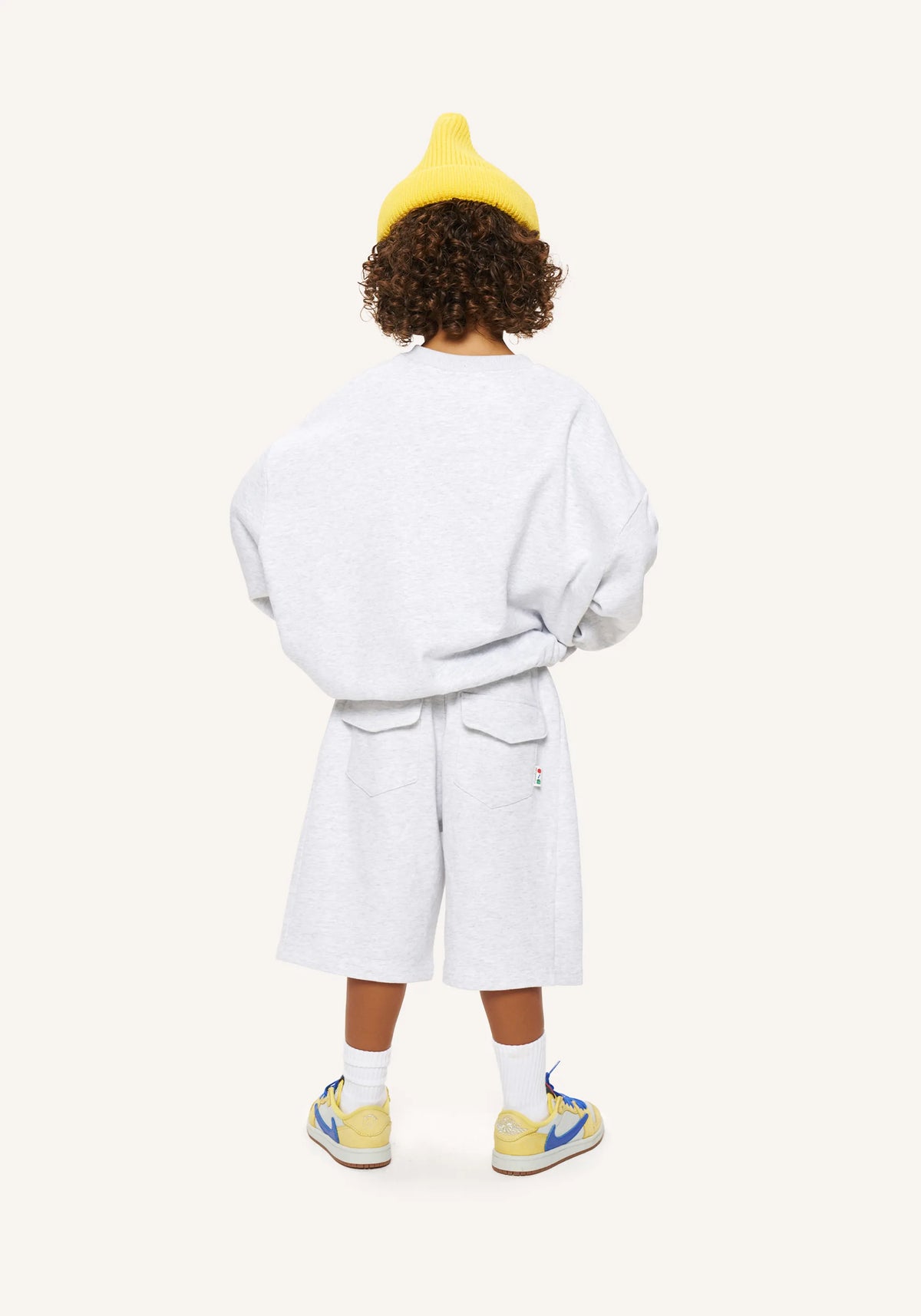 jersey cargo sweat set - grey marl
