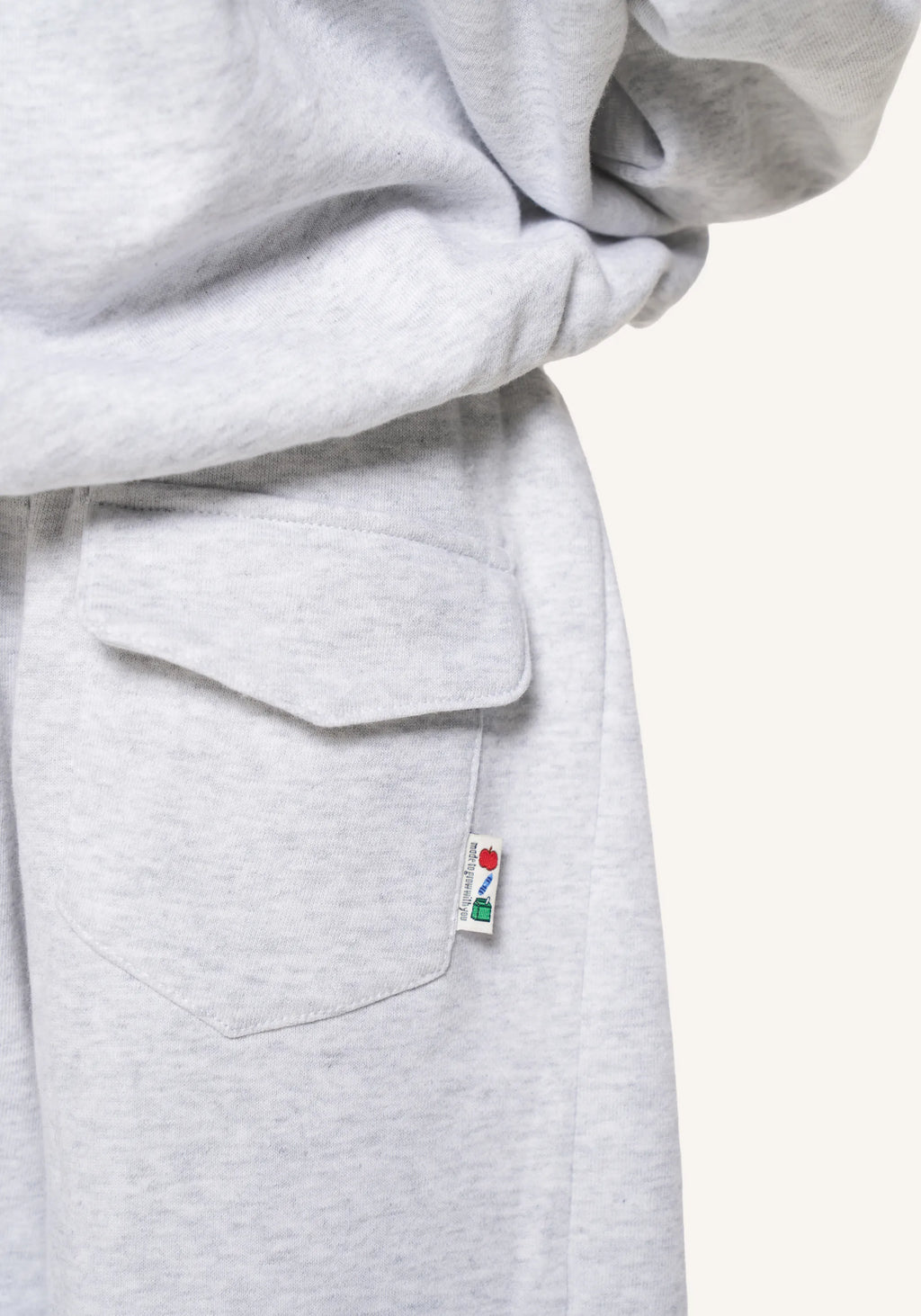 jersey cargo sweat set - grey marl