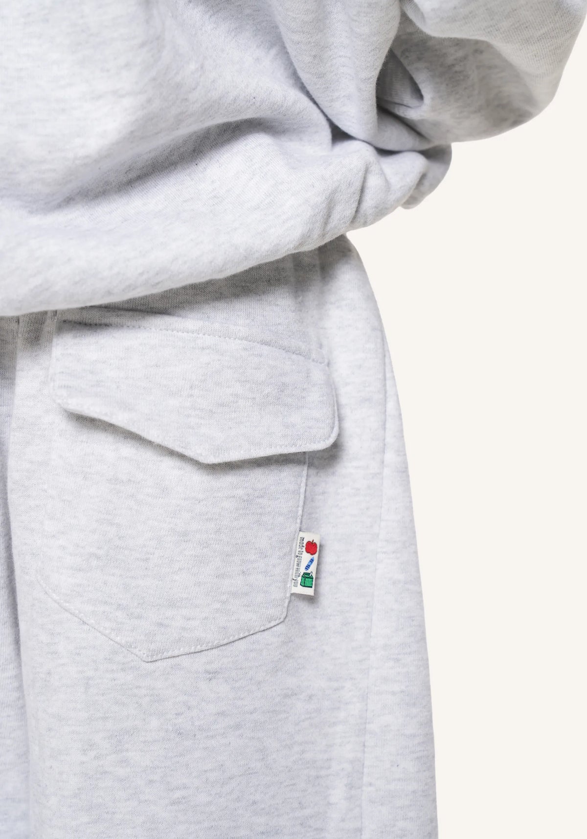jersey cargo sweat set - grey marl