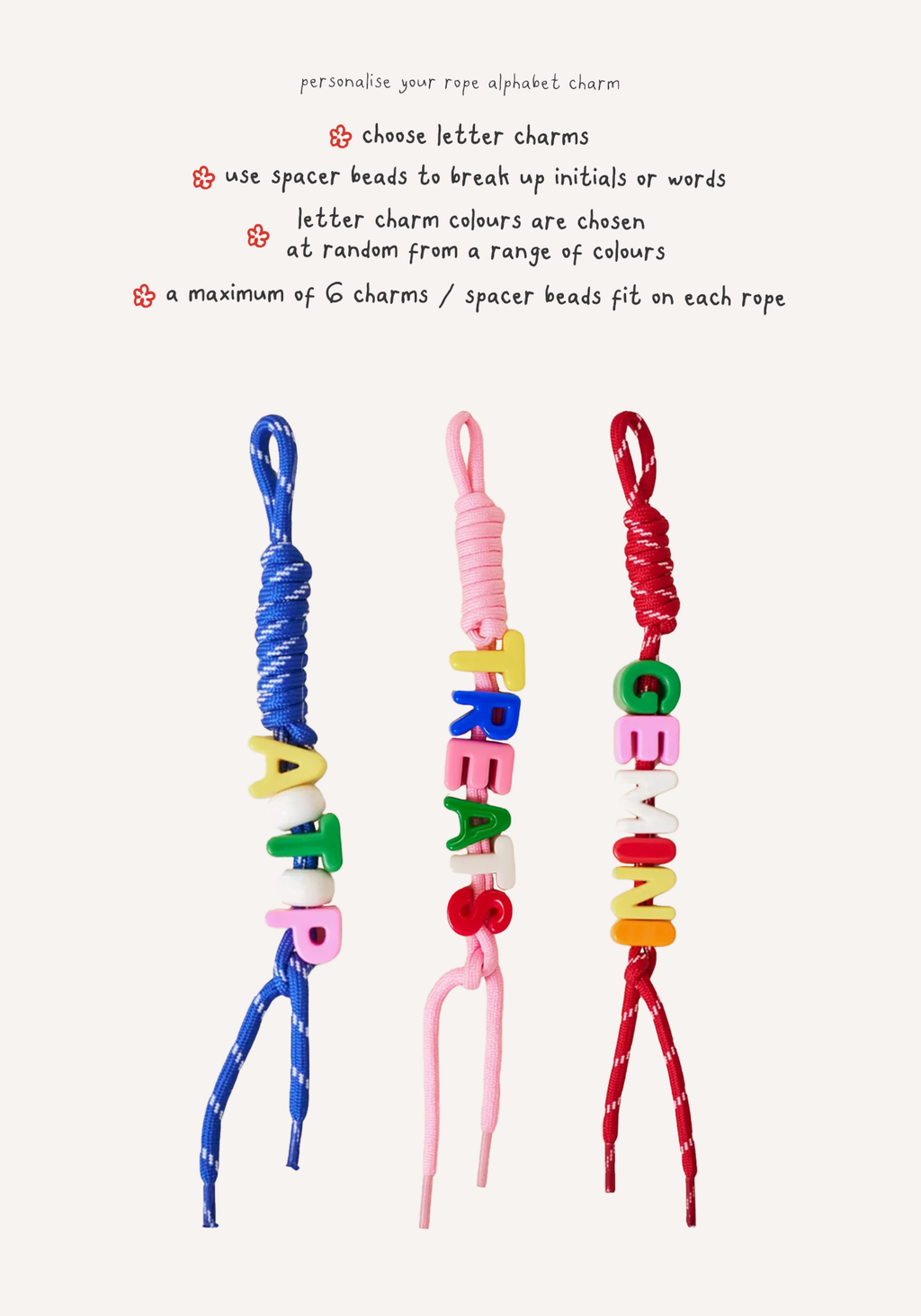personalised alphabet charm